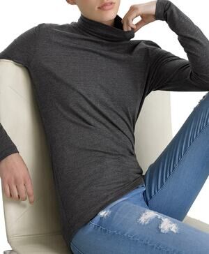 White + Warren Turtleneck in Charcoal Heather Size Small